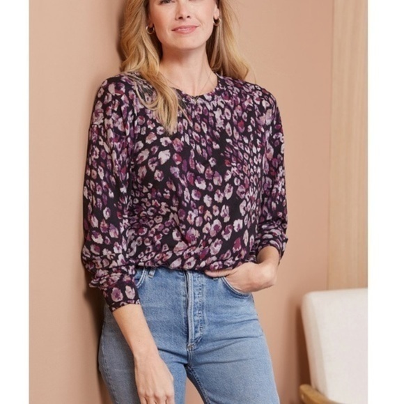 Evereve Peyton Jensen Stella Leopard Pullover, EUC, size S, super soft - Picture 1 of 7
